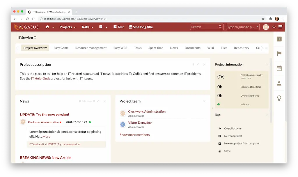 Clockworx Business Solutions - Earlier version of the workflow management platform